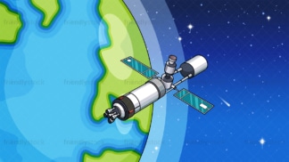 Space station in orbit background in 16:9 aspect ratio. PNG - JPG and vector EPS file formats (infinitely scalable).