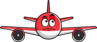 Wondering airplane emoticon. PNG - JPG and vector EPS file formats (infinitely scalable). Image isolated on transparent background.
