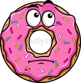 Wondering donut emoticon. PNG - JPG and vector EPS file formats (infinitely scalable). Image isolated on transparent background.