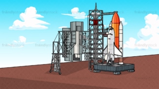 Space shuttle launch site background in 16:9 aspect ratio. PNG - JPG and vector EPS file formats (infinitely scalable).