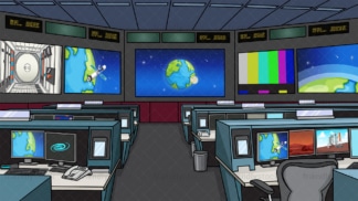 NASA mission control center background in 16:9 aspect ratio. PNG - JPG and vector EPS file formats (infinitely scalable).