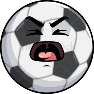 Yelling soccer ball emoticon. PNG - JPG and vector EPS file formats (infinitely scalable). Image isolated on transparent background.