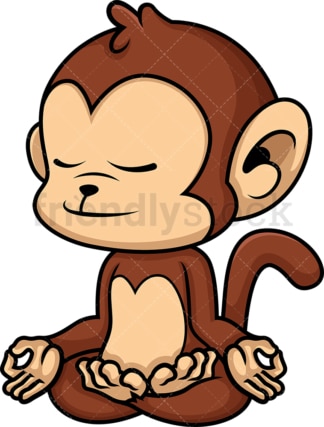 Monkey meditating. PNG - JPG and vector EPS (infinitely scalable).