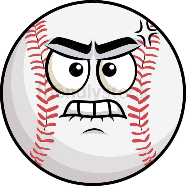 Angry baseball emoticon. PNG - JPG and vector EPS file formats (infinitely scalable). Image isolated on transparent background.