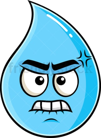 Angry raindrop emoticon. PNG - JPG and vector EPS file formats (infinitely scalable). Image isolated on transparent background.