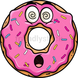 Stunned donut emoticon. PNG - JPG and vector EPS file formats (infinitely scalable). Image isolated on transparent background.