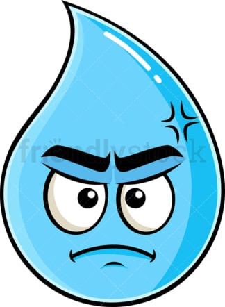 Annoyed raindrop emoticon. PNG - JPG and vector EPS file formats (infinitely scalable). Image isolated on transparent background.