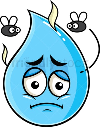 Stinky raindrop going bad emoticon. PNG - JPG and vector EPS file formats (infinitely scalable). Image isolated on transparent background.