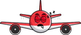 Sleeping airplane emoticon. PNG - JPG and vector EPS file formats (infinitely scalable). Image isolated on transparent background.