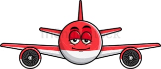 Sleepy airplane emoticon. PNG - JPG and vector EPS file formats (infinitely scalable). Image isolated on transparent background.