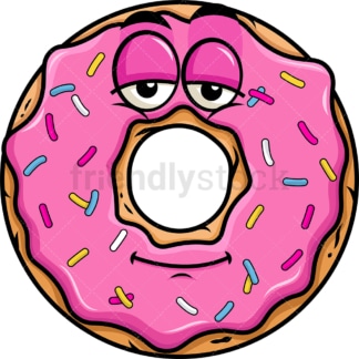 Sleepy donut emoticon. PNG - JPG and vector EPS file formats (infinitely scalable). Image isolated on transparent background.