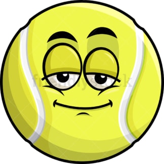 Sleepy tennis ball emoticon. PNG - JPG and vector EPS file formats (infinitely scalable). Image isolated on transparent background.