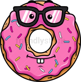 Nerdy donut emoticon. PNG - JPG and vector EPS file formats (infinitely scalable). Image isolated on transparent background.