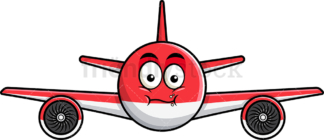 Chewing airplane emoticon. PNG - JPG and vector EPS file formats (infinitely scalable). Image isolated on transparent background.
