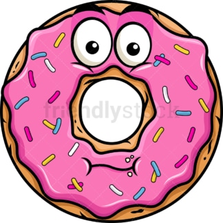 Chewing donut emoticon. PNG - JPG and vector EPS file formats (infinitely scalable). Image isolated on transparent background.