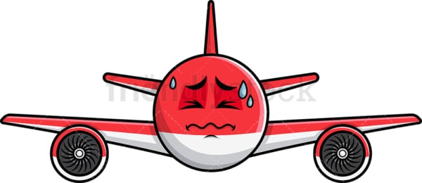 In Pain Airplane Emoticon. PNG - JPG and vector EPS file formats (infinitely scalable). Image isolated on transparent background.