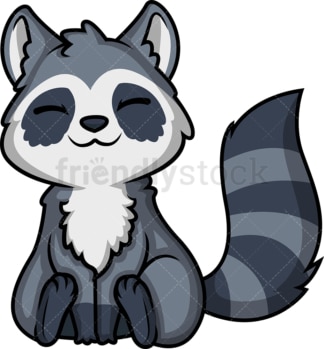 Chibi kawaii raccoon. PNG - JPG and vector EPS (infinitely scalable).