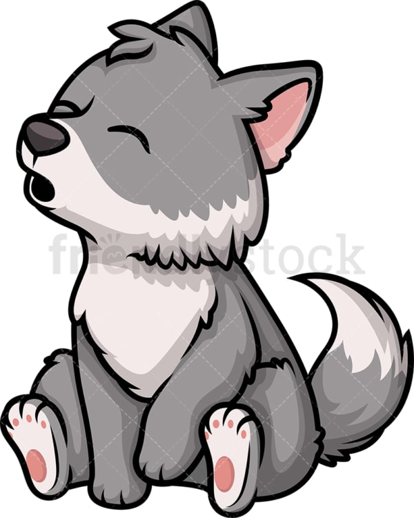Chibi kawaii wolf. PNG - JPG and vector EPS (infinitely scalable).