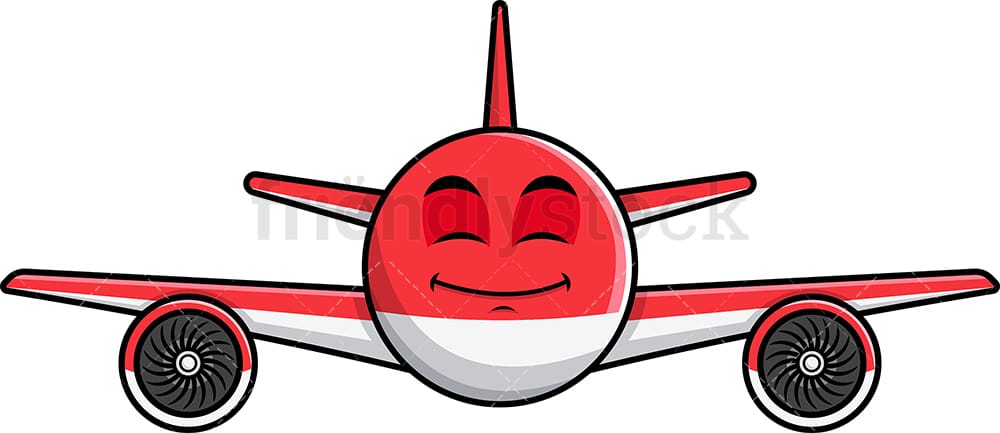 Maar Monetair cap Gelukkig uitziende vliegtuig Emoji Cartoon Vector Clipart - FriendlyStock