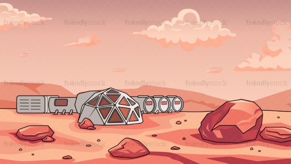Human base in mars background in 16:9 aspect ratio. PNG - JPG and vector EPS file formats (infinitely scalable).