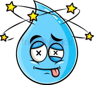 Beaten up raindrop emoticon. PNG - JPG and vector EPS file formats (infinitely scalable). Image isolated on transparent background.