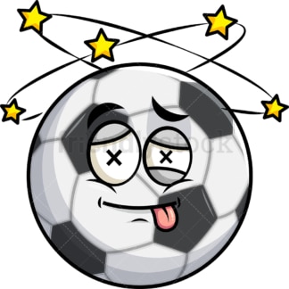 Beaten up soccer ball emoticon. PNG - JPG and vector EPS file formats (infinitely scalable). Image isolated on transparent background.