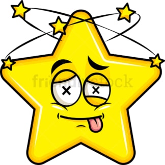 Beaten up star emoticon. PNG - JPG and vector EPS file formats (infinitely scalable). Image isolated on transparent background.