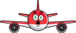 Cheap flights airplane emoticon. PNG - JPG and vector EPS file formats (infinitely scalable). Image isolated on transparent background.
