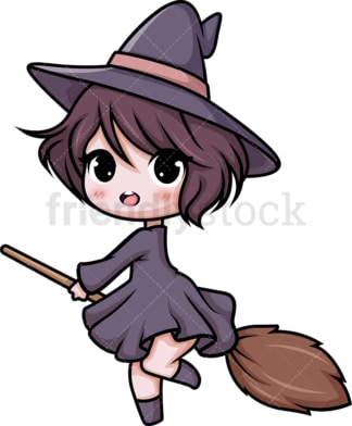 Chibi kawaii witch. PNG - JPG and vector EPS (infinitely scalable).
