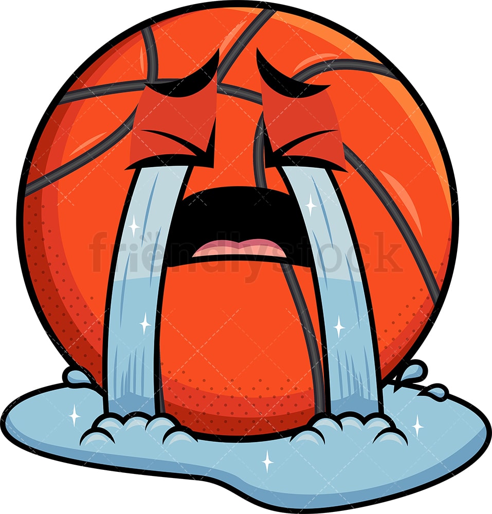 Crying Out Loud Basketball Emoji Cartoon Clipart Vector FriendlyStock