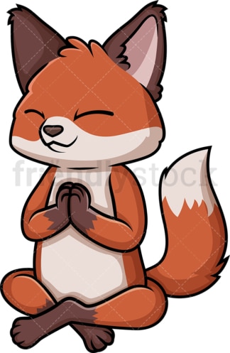 Fox meditating. PNG - JPG and vector EPS (infinitely scalable).