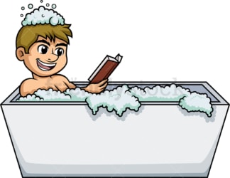 White man reading in the bathtub. PNG - JPG and vector EPS (infinitely scalable).
