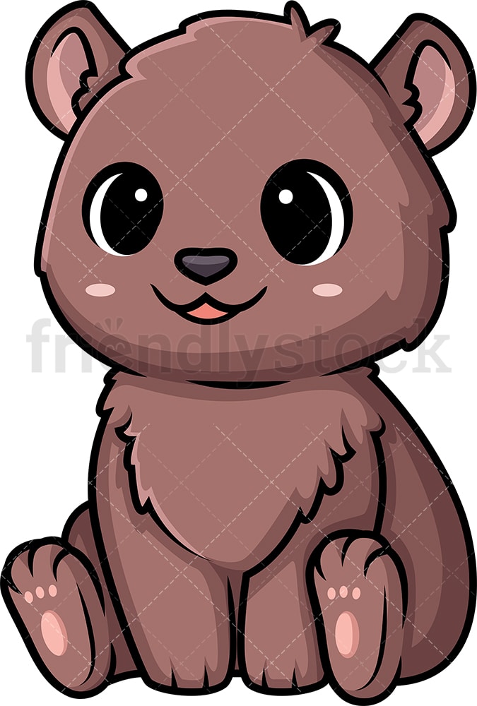 Chibi Kawaii Bear Clipart Cartoon Vector - FriendlyStock