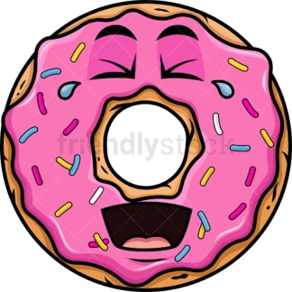 Laughing lol donut emoticon. PNG - JPG and vector EPS file formats (infinitely scalable). Image isolated on transparent background.