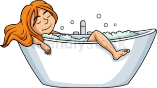 Woman sleeping in the bathtub. PNG - JPG and vector EPS (infinitely scalable).