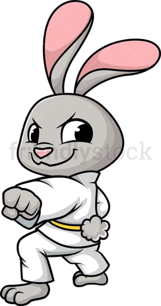Bunny doing karate. PNG - JPG and vector EPS (infinitely scalable).