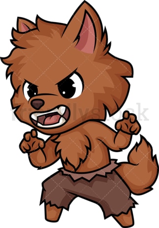 Chibi kawaii werewolf. PNG - JPG and vector EPS (infinitely scalable).