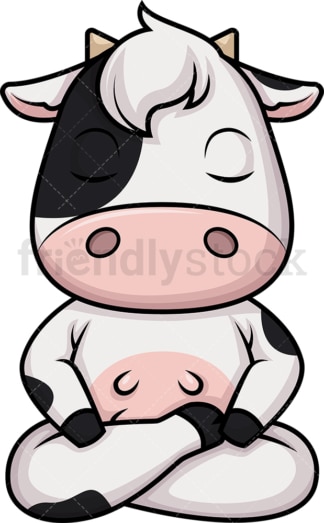Cow meditating. PNG - JPG and vector EPS (infinitely scalable).