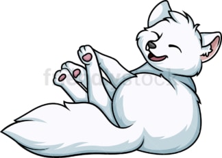 Playful white fox. PNG - JPG and vector EPS (infinitely scalable).