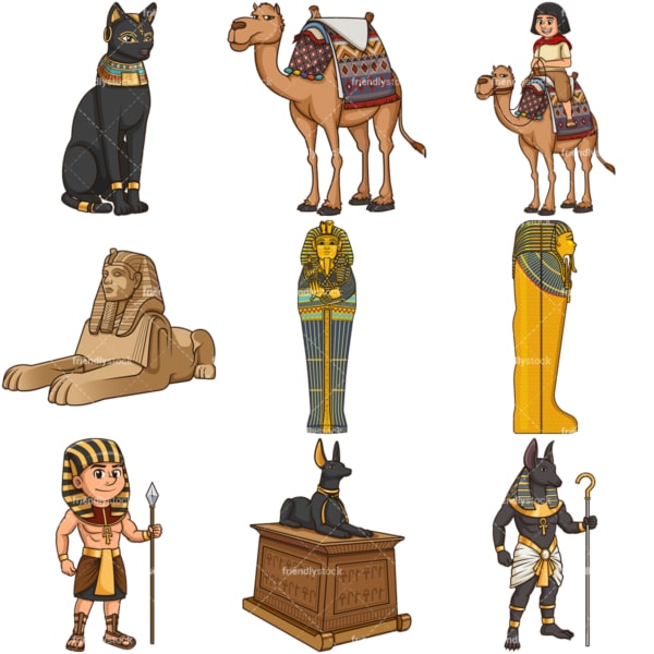 古代エジプトの漫画のベクトルクリップアート Friendlystock