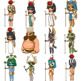 Ancient egyptians gods. PNG - JPG and vector EPS file formats (infinitely scalable). Images isolated on transparent background.