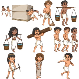 Ancient world slaves. PNG - JPG and infinitely scalable vector EPS - on white or transparent background.