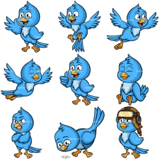 Blue bird. PNG - JPG and vector EPS file formats (infinitely scalable). Image isolated on transparent background.