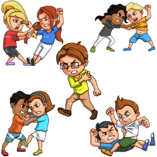 Kids fighting. PNG - JPG and vector EPS file formats (infinitely scalable).