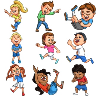 Kids laughing. PNG - JPG and vector EPS file formats (infinitely scalable). Image isolated on transparent background.