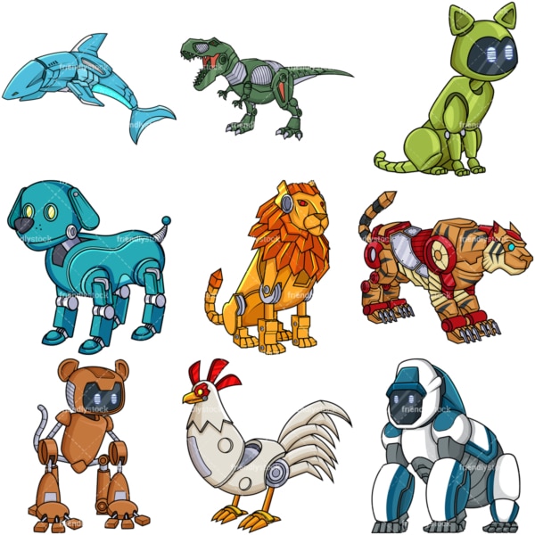 Mechanical animals. PNG - JPG and vector EPS file formats (infinitely scalable).