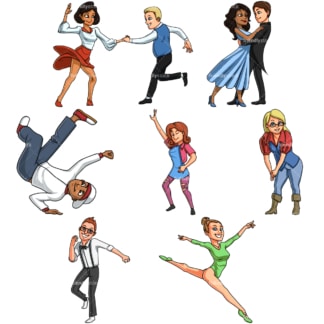 People dancing. PNG - JPG and vector EPS file formats (infinitely scalable). Image isolated on transparent background.