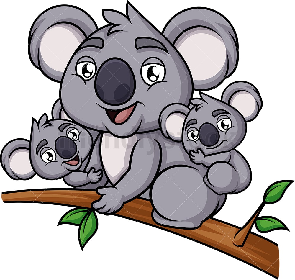 Koala Family Cartoon Vector Clipart FriendlyStock