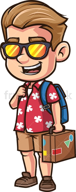 Happy male traveler. PNG - JPG and vector EPS (infinitely scalable).