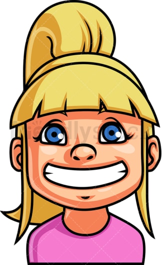 Little girl grinning face. PNG - JPG and vector EPS file formats (infinitely scalable). Image isolated on transparent background.